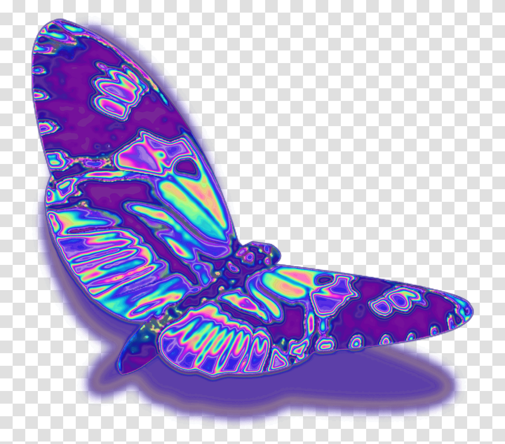 Glitch Vaporwave Holographic Hologram Freetoedi Holographic Butterfly, Sea, Outdoors, Water, Nature Transparent Png