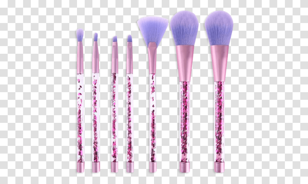 Glitter 7 Piece Makeup Brush Set Makeup Brush, Tool, Cosmetics Transparent Png