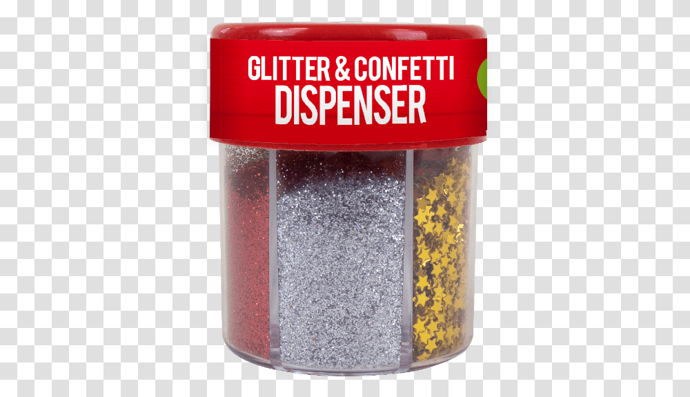 Glitter Amp Confetti Dispenser With Pdq Glitter, Cylinder, Rug, Jar, Tabletop Transparent Png