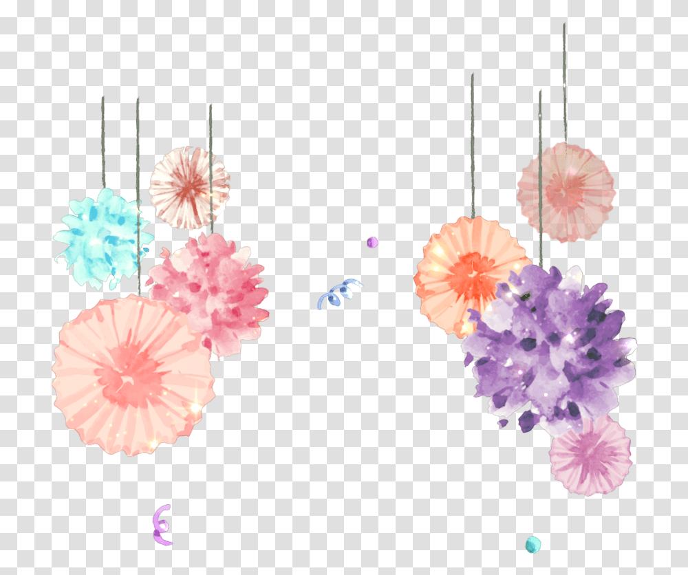 Glitter Border Borders Hanging Flower Art Print Birthday Watercolor Decoration, Plant, Blossom, Carnation, Graphics Transparent Png