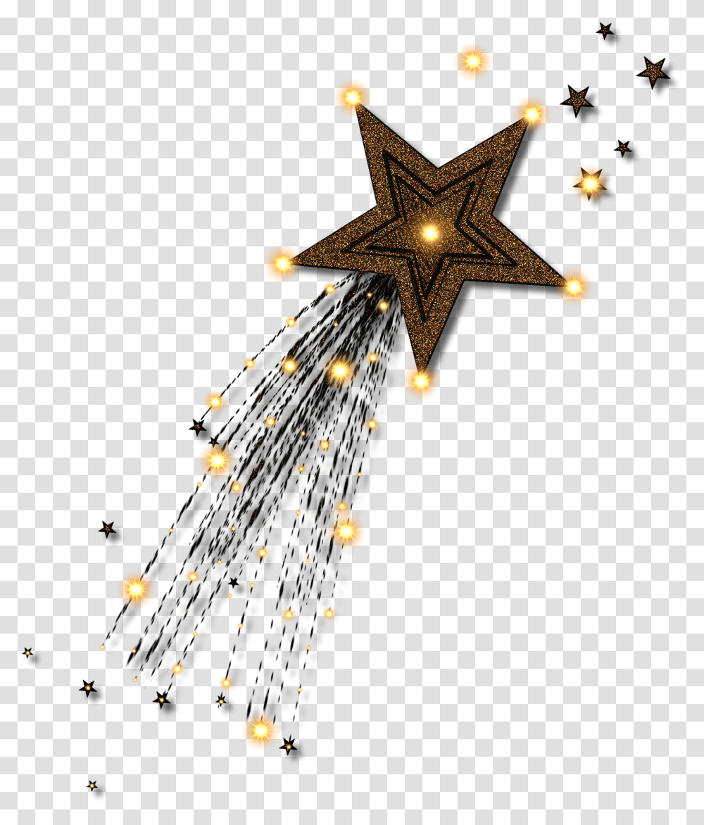 Glitter Border Clip Art Golden Shooting Star, Lighting, Chandelier, Lamp Transparent Png