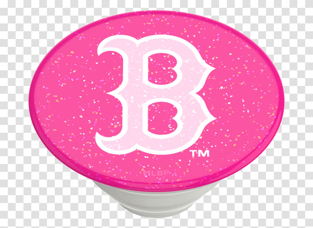 Glitter Boston Red Sox Pink Popgrip Girly, Text, Number, Symbol, Dessert Transparent Png