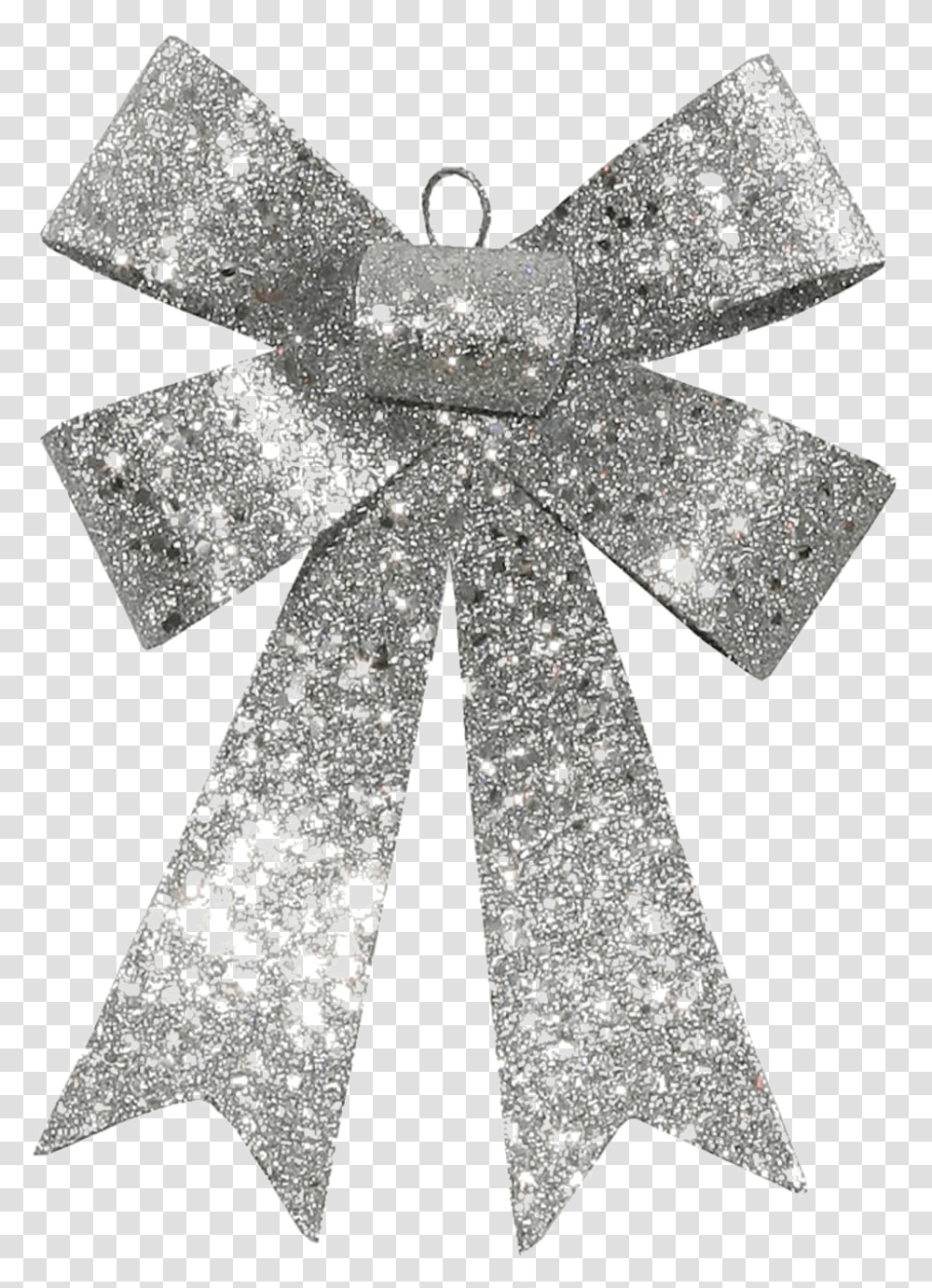 Glitter Bow Ribbon High Quality Image Bow Silver Ribbon, Cross, Light Transparent Png