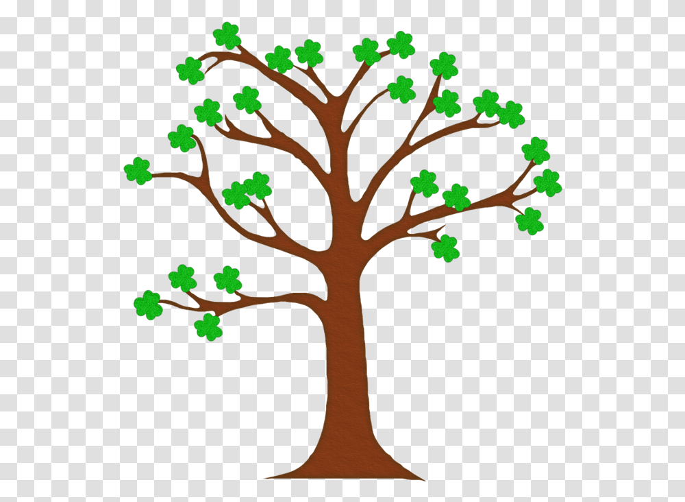 Glitter Clipart Shamrock Tree With Leaves Clipart Outline, Plant, Painting, Floral Design Transparent Png