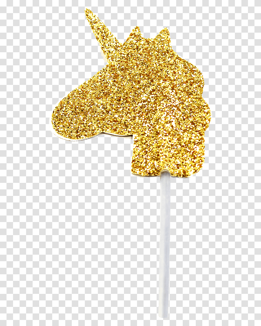 Glitter Cupcake Toppers M556 Gold Glitter Unicorn, Lamp, Sweets, Food, Confectionery Transparent Png