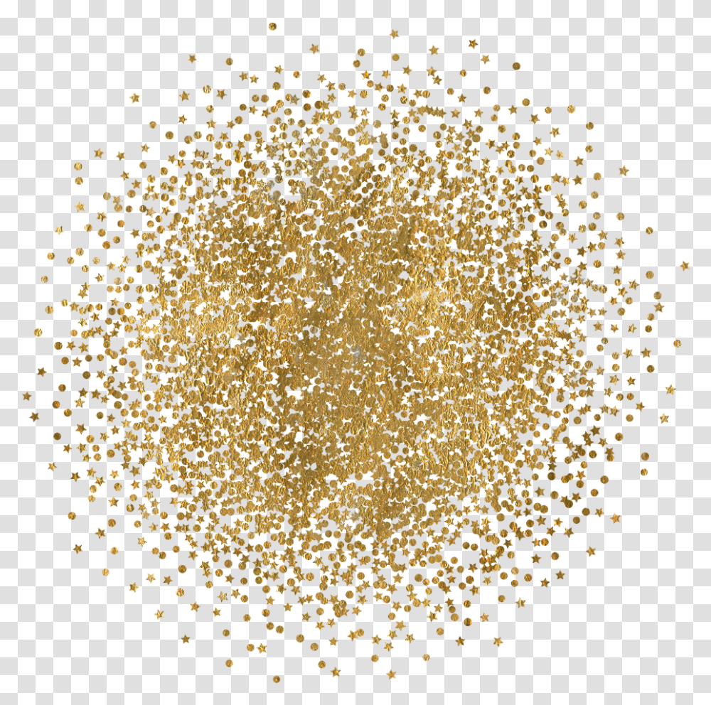 Glitter Gold Circle, Confetti, Paper, Light, Rug Transparent Png
