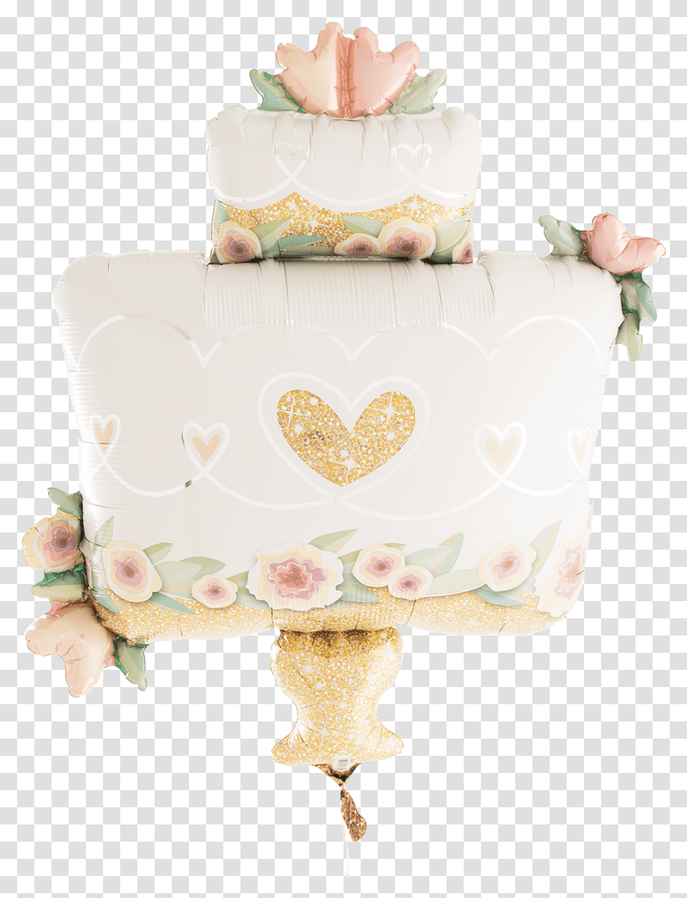 Glitter Gold Wedding Cake Supershape Balloon Cake Decorating, Cushion, Pillow, Dessert, Food Transparent Png
