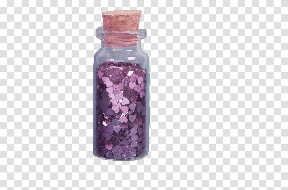Glitter Google And Heart Image Glass Bottle, Jar, Plant, Flower, Blossom Transparent Png