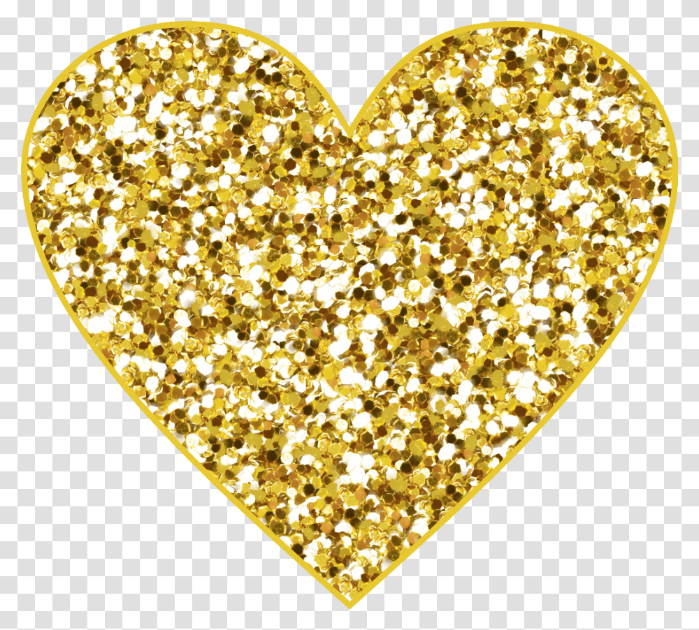 Glitter Heart Hearts Gold Heart Transparent Png