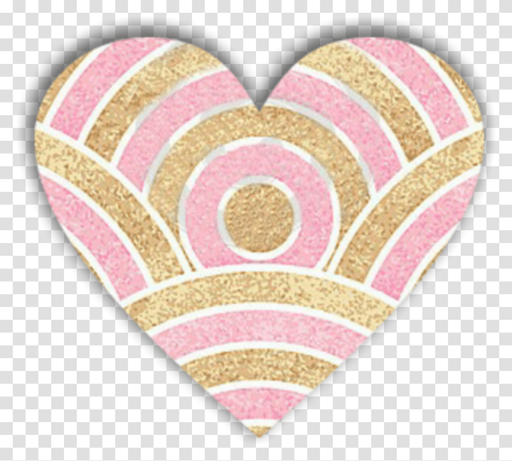 Glitter Heart Love Decoration Scrapbooking Overlay Stripes Pink With Gold Background, Rug, Plectrum Transparent Png
