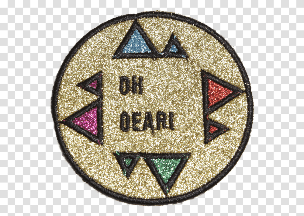 Glitter Oh Dear Round Golden Patch Applique Emblem, Logo, Trademark, Badge Transparent Png