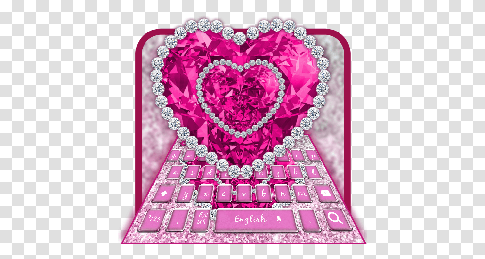Glitter Pink Diamond Heart Keyboard Pink Diamond Heart, Computer Keyboard, Electronics, Accessories, Text Transparent Png