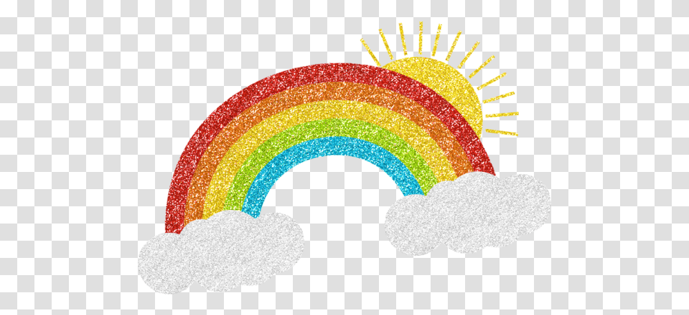 Glitter Rainbow Clipart Glitter Rainbow With Clouds, Sweets, Food, Confectionery, Rug Transparent Png