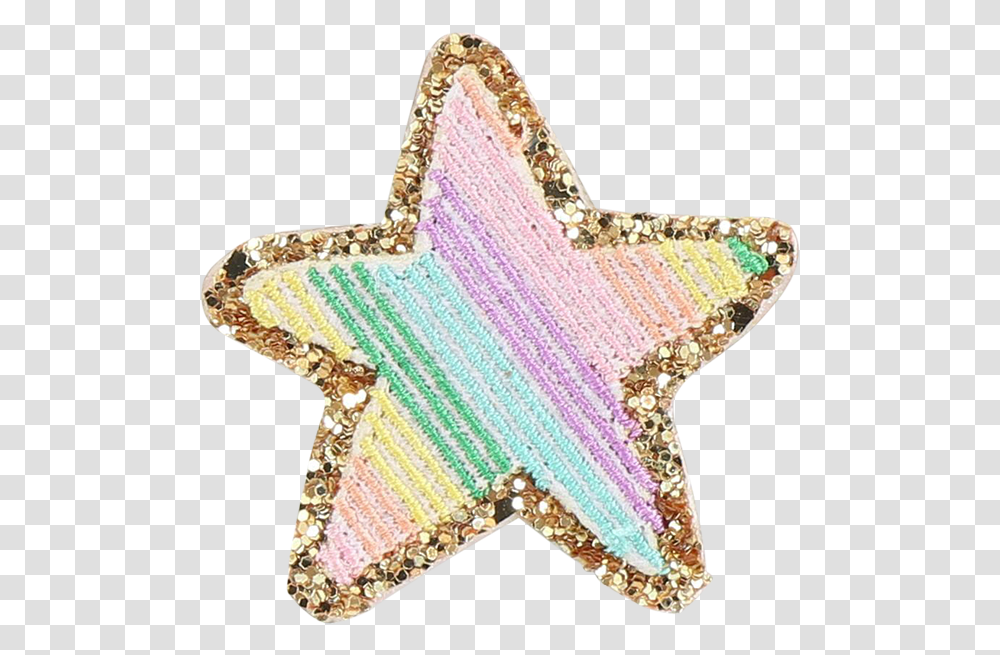 Glitter Rainbow Star Patch Glitter Star, Light, Symbol, Scarf, Clothing Transparent Png
