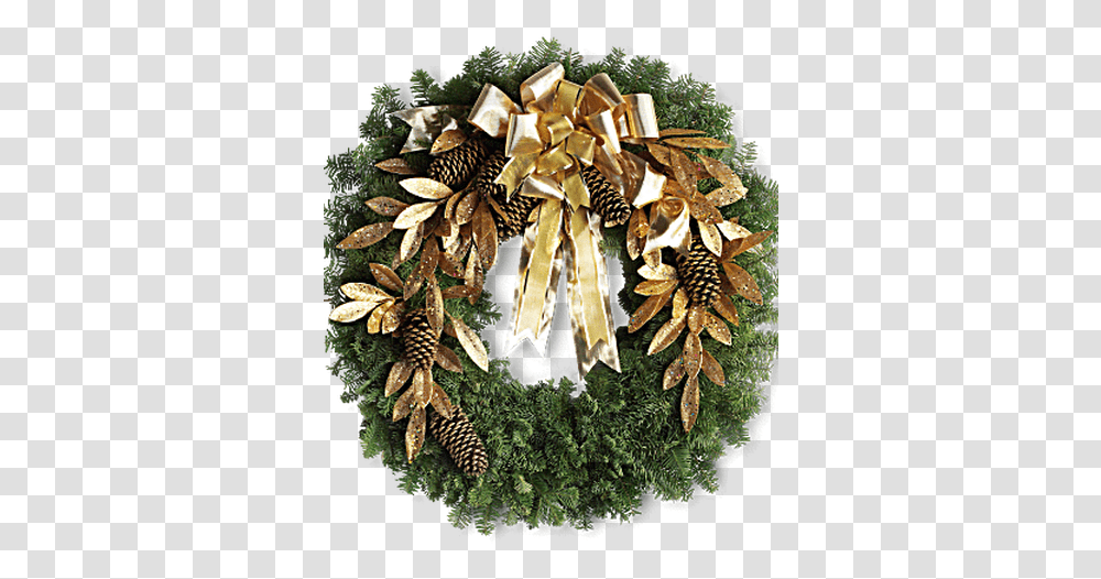 Glitter & Gold Wreath Wreath, Tree, Plant, Art, Conifer Transparent Png