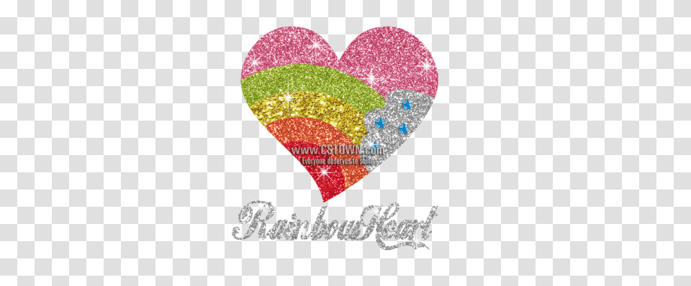 Glittery Rainbow Heart Hot Fix Ironon Transfer Cstown Sparkly, Rug, Light, Plectrum Transparent Png