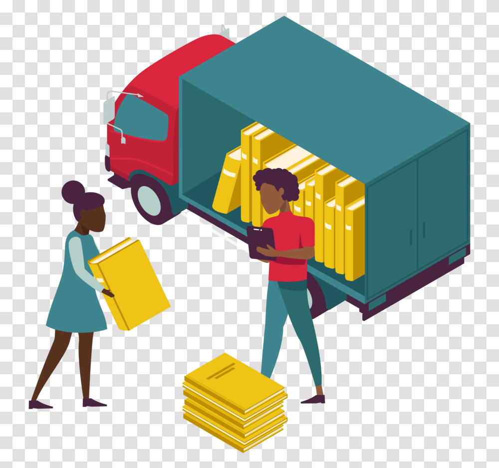 Global Book Alliance Illustration, Person, Human, Box, Cardboard Transparent Png