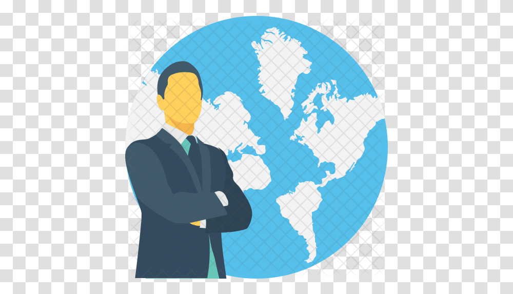 Global Businessman Icon Sba Loan, Person, Human, Outer Space, Astronomy Transparent Png