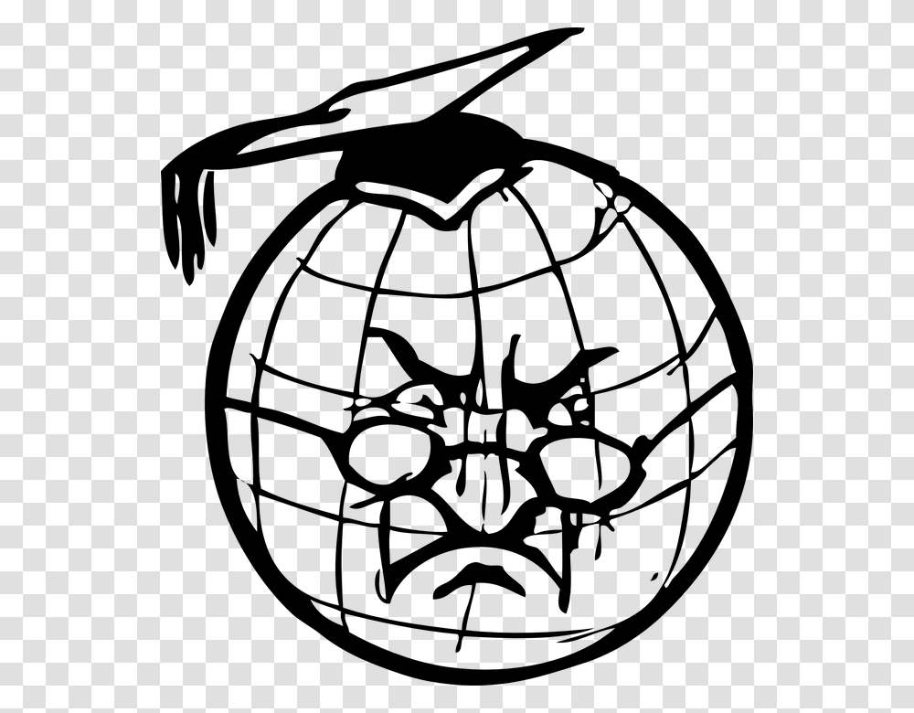 Global Clipart Angry Earth Clip Art Black And White, Gray, World Of Warcraft Transparent Png
