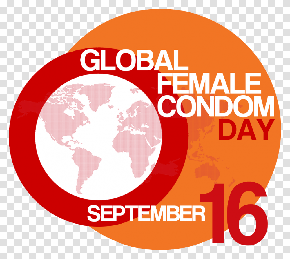 Global Female Condom Day Logo World Map, Label, Advertisement, Poster Transparent Png