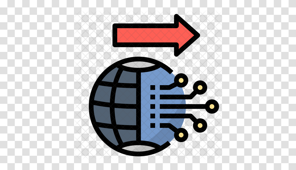 Globalization Icon Of Colored Outline Network Switch Arrow Icon, Lamp, Weapon, Weaponry, Bomb Transparent Png