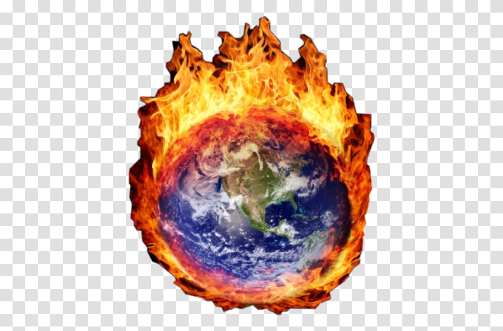 Globalwarming Earth Fire Sticker By Randomrrb Earth, Bonfire, Flame, Outer Space, Astronomy Transparent Png
