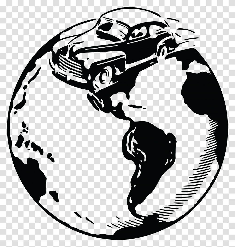 Globe And Car Clip Arts Black And White Globe Free, Outer Space, Astronomy, Universe, Planet Transparent Png