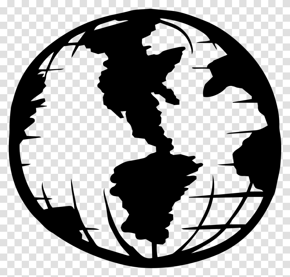 Globe Black And White, Gray, World Of Warcraft Transparent Png