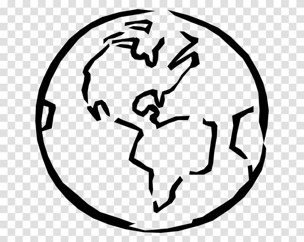 Globe Clip Art Outline Black And White World Clip Art, Gray, Outdoors Transparent Png