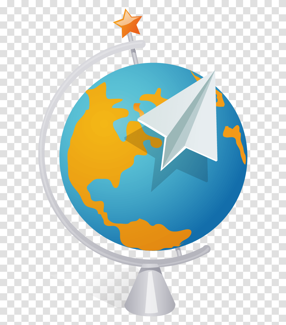 Globe Computer File Cartoon Paper Plane Around The World, Outer Space, Astronomy, Universe, Planet Transparent Png
