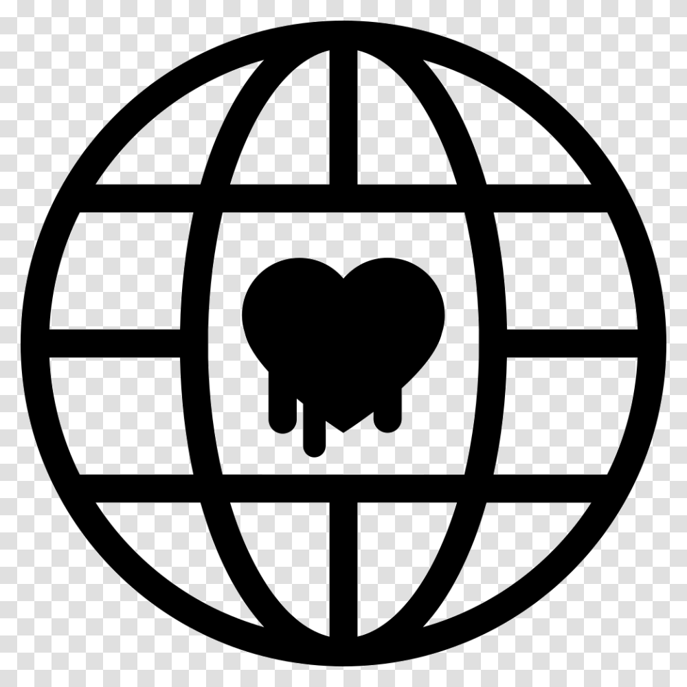 Globe Icon, Stencil, White, Texture Transparent Png