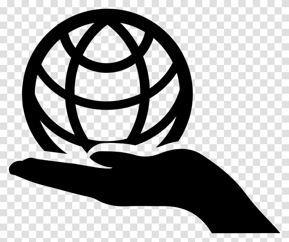 Globe On Hand Globe In Hand Icon, Stencil, Egg, Food, Rug Transparent Png