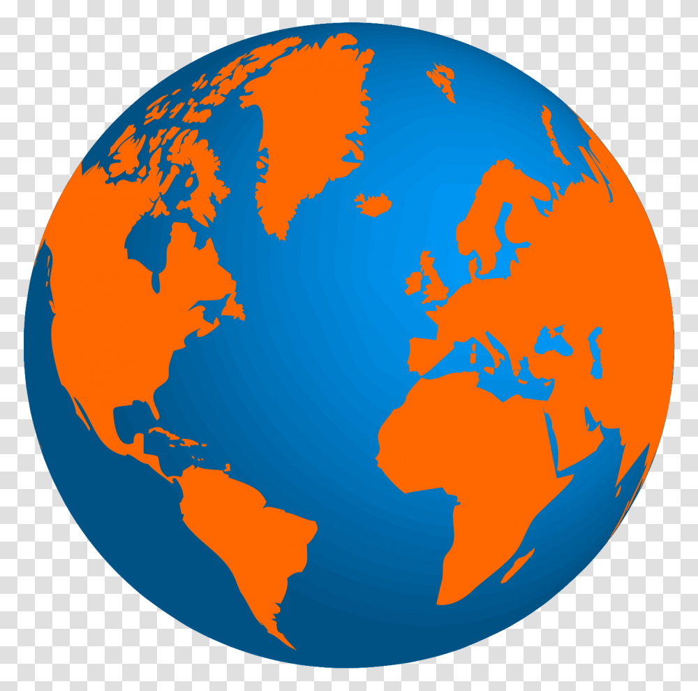 Globe Terrestre Orange Te Bleu, Outer Space, Astronomy, Universe, Planet Transparent Png