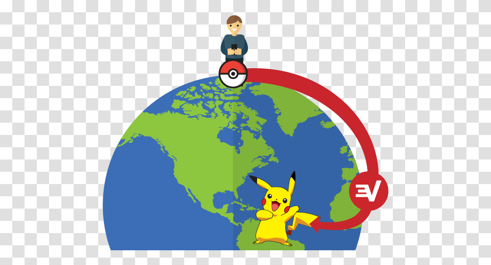 Globe With A Person On A Mobile Device Catching Pokmon Wow Air Us Destinations, Outer Space, Astronomy, Universe, Planet Transparent Png