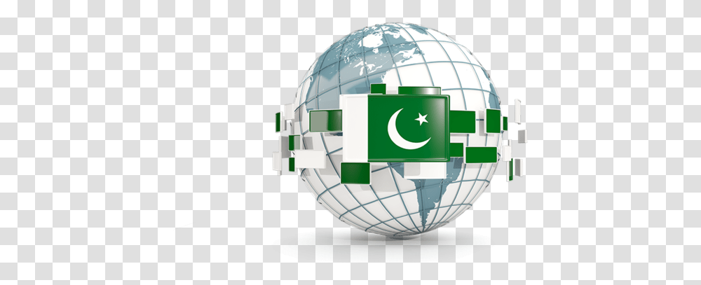 Globe With Line Of Flags Illustration Flag Pakistan Pakistan Globe, Helmet, Clothing, Apparel, Outer Space Transparent Png