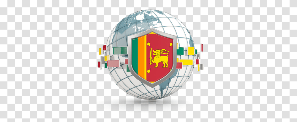 Globe With Shield Emblem Of Sri Lanka, Helmet, Apparel, Sphere Transparent Png