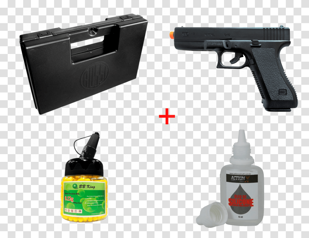 Glock 17 Glock, Gun, Weapon, Weaponry, Bottle Transparent Png