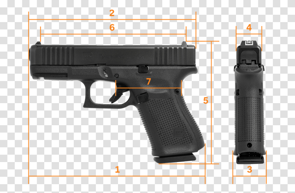 Glock 19 Gen 5 Fs, Gun, Weapon, Weaponry, Handgun Transparent Png