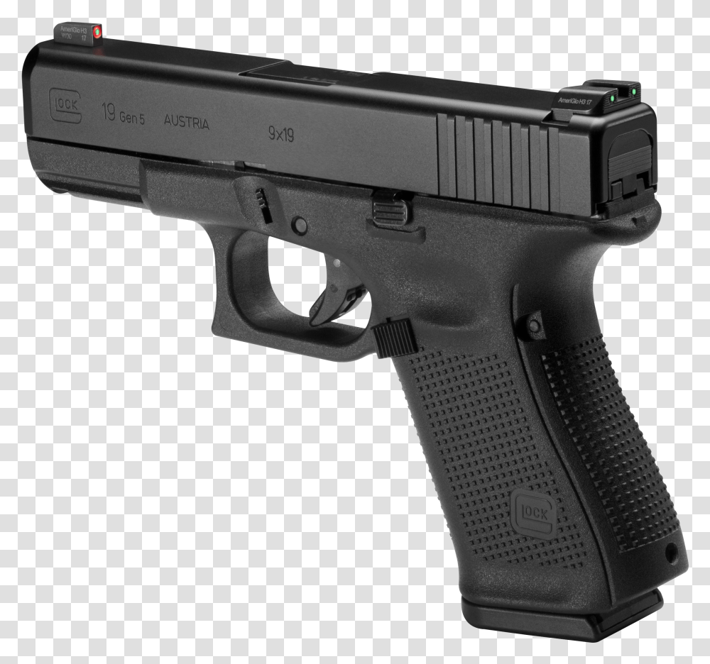 Glock 19 Semi Automatic Pistol 919mm Parabellum Ameriglo Glock 19 Gen, Gun, Weapon, Weaponry, Handgun Transparent Png