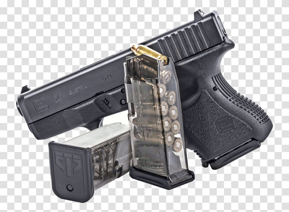 Glock 26 Clear Magazine, Handgun, Weapon, Weaponry Transparent Png
