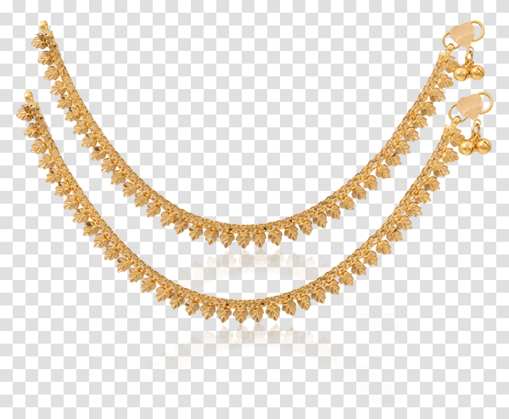 Glorious Gold Leaves Anklet Gold Anklets For Baby Girl, Snake, Reptile, Animal, Necklace Transparent Png