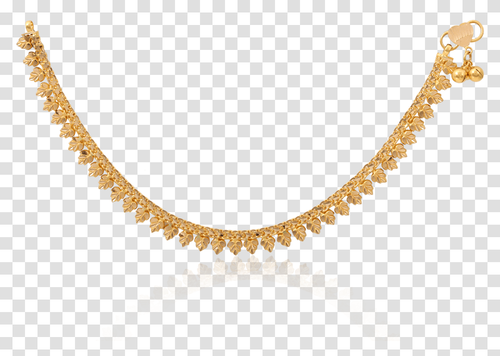 Glorious Gold Leaves Anklet Necklace Full Size Gold Anklet, Snake, Reptile, Animal, Jewelry Transparent Png