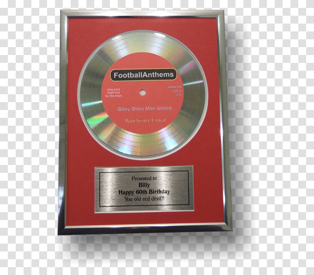 Glory Glory Man United Didi Disc Silver Disc Amp Frame Label, Poster, Advertisement, Plaque, Disk Transparent Png