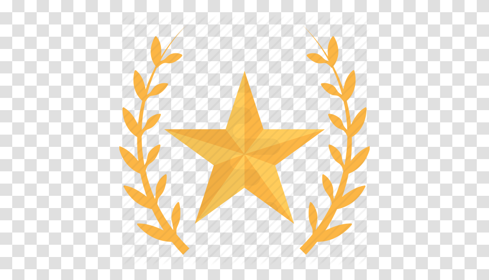 Glory Star Gold Star Laurel Wreath Power Symbol Victory Icon, Cross, Star Symbol Transparent Png