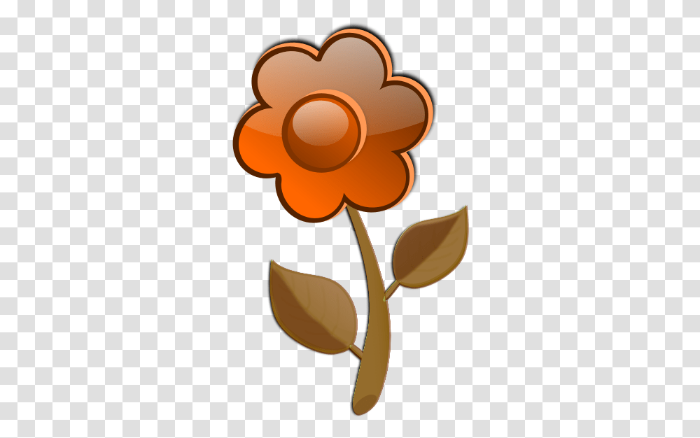 Gloss Orange Flower On Stem Vector Image Flower Clipart Flower Green, Plant, Blossom, Seed Transparent Png