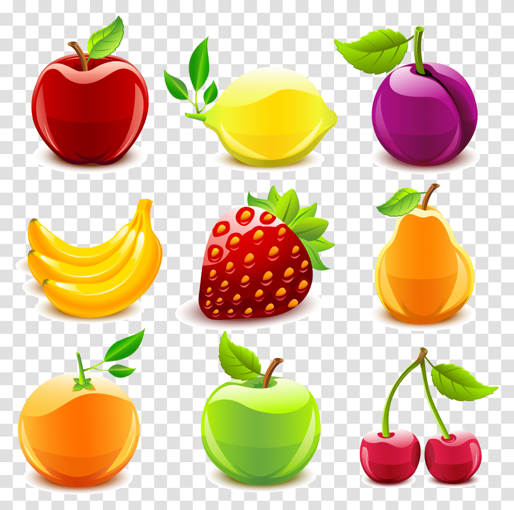 Glossy Fruit, Plant, Food, Strawberry, Cherry Transparent Png