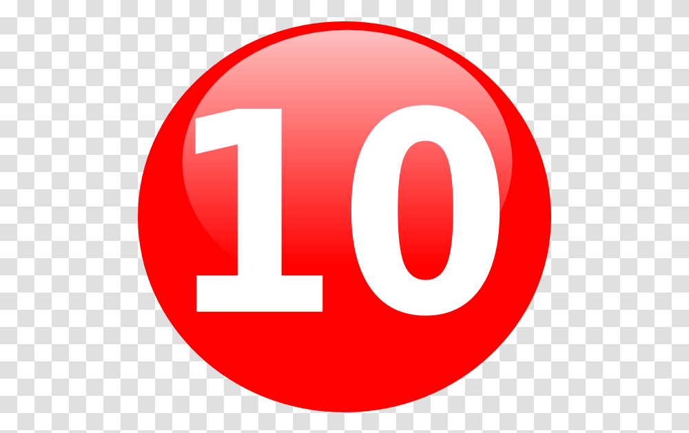 Glossy Red Circle Icon With 10 Clip Art 10 In Red Circle, Number, Symbol, Text, First Aid Transparent Png