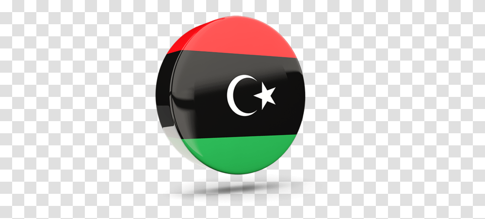 Glossy Round Icon 3d Libya Flag 3d, Symbol, Text, Logo, Trademark Transparent Png