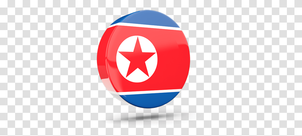 Glossy Round Icon 3d North Korea Flag Circle, Star Symbol, Logo, Trademark Transparent Png