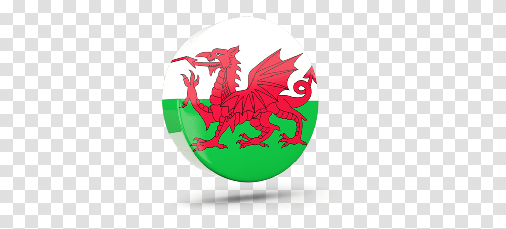 Glossy Round Icon 3d Welsh Flag, Dragon, Painting Transparent Png